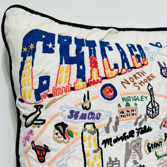 Catstudio Chicago Embroidered Pillow - Picture 2 of 12
